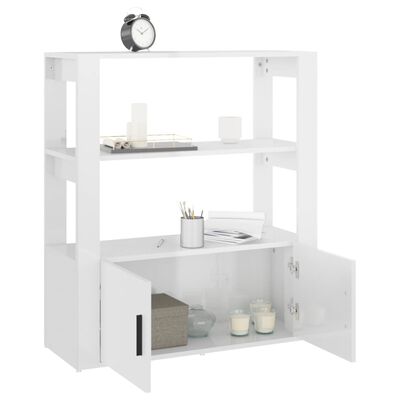 vidaXL Credenza Bianco Lucido 80x30x90 cm in Legno Multistrato