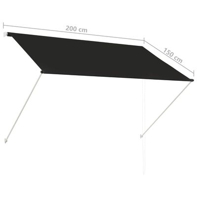 vidaXL Tenda da Sole Retrattile 200x150 cm Antracite