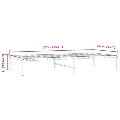 vidaXL Giroletto in Metallo Bianco 90x200 cm