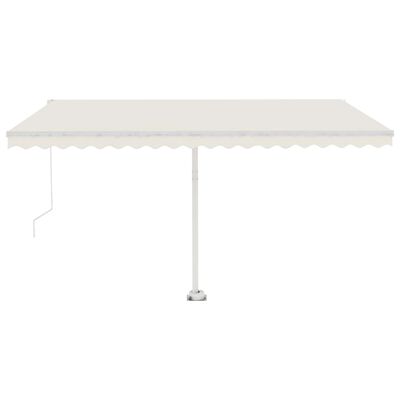 vidaXL Tenda da Sole Retrattile Manuale con LED 400x300 cm Crema