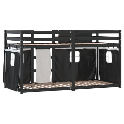 vidaXL Letto a Castello senza Materasso Bianco e Nero 90x200cm in Pino