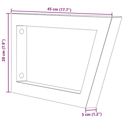 vidaXL Reggimensole per Lavabo 2 pz Bianche Trapezio in Acciaio