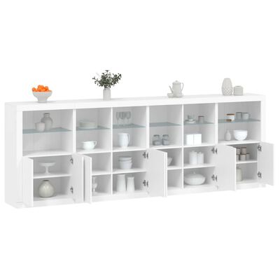 vidaXL Credenza con Luci LED Bianca 283x37x100 cm