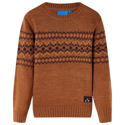 Maglione per Bambini Lavorato a Maglia Cognac 128