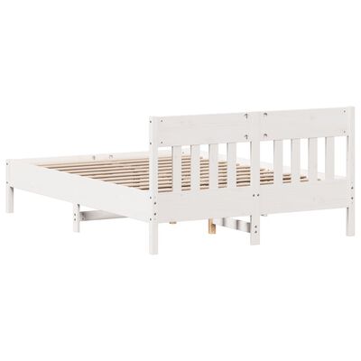 vidaXL Letto senza Materasso Bianco 150x200 cm Legno Massello di Pino