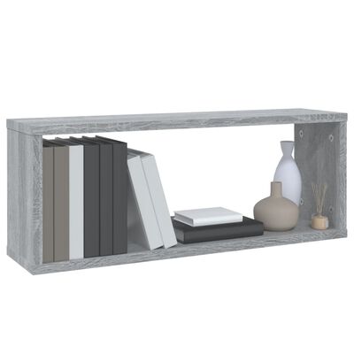 vidaXL Mensole Cubo Muro 4 pz Grigio Sonoma 60x15x23 Legno Multistrato