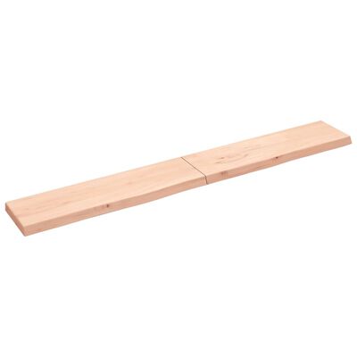 vidaXL Piano Bagno 220x30x(2-6) cm in Legno Massello Non Trattato