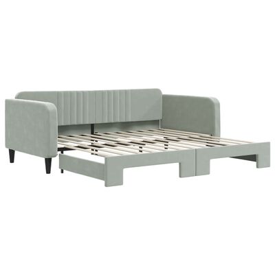 vidaXL Divano Letto con Letto Estraibile Grigio Chiaro 100x200 Velluto