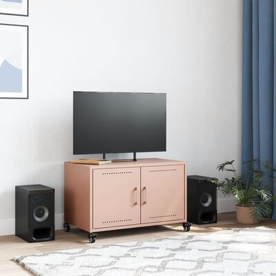 vidaXL Mobile TV Rosa 68x39x43,5 cm in Acciaio