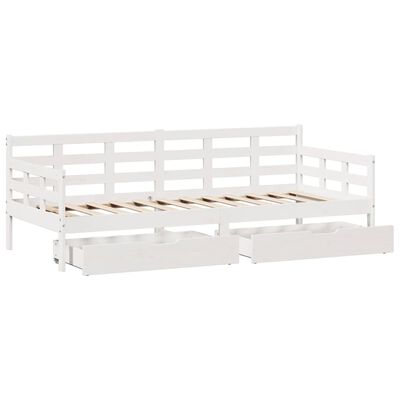 vidaXL Dormeuse con Cassetti Bianca 80x200 cm Legno Massello di Pino