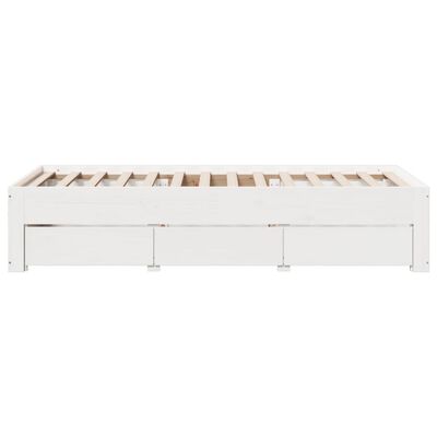 vidaXL Giroletto senza Materasso con Cassetti Bianco 90x190 cm Pino