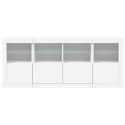 vidaXL Credenza con Luci LED Bianca 163x37x67 cm