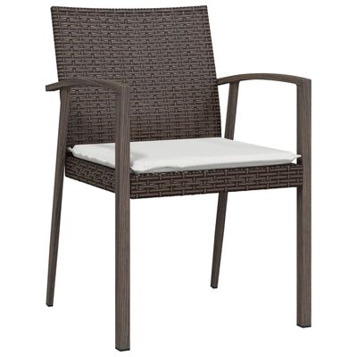 vidaXL Sedie Giardino con Cuscini 2pz Marroni 5,56x57x83 cm Polyrattan