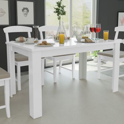 vidaXL Tavolo da Pranzo 140x80x75 cm Bianco