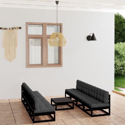 vidaXL Set Divani da Giardino 9 pz con Cuscini Legno Massello di Pino