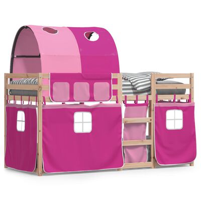 vidaXL Letto a Castello senza Materasso Rosa 90x190 cm Legno di Pino