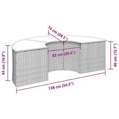 vidaXL Poggiapiedi da Giardino con Cuscino in Polyrattan Nero