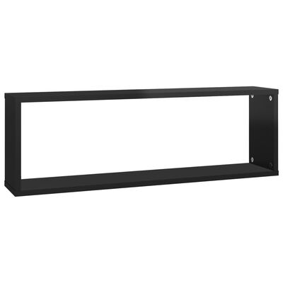 vidaXL Mensole Parete a Cubo 4pz Nero Lucido 80x15x26,5cm Multistrato