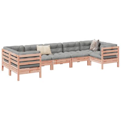 vidaXL Set Divani Giardino 7 pz Cuscini Legno Massello Abete Douglas