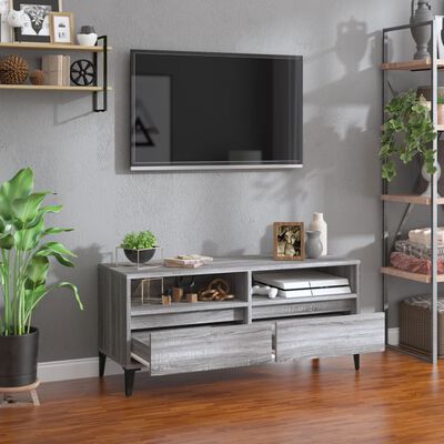 vidaXL Mobile Porta TV Grigio Sonoma 100x34,5x44,5cm Legno Multistrato