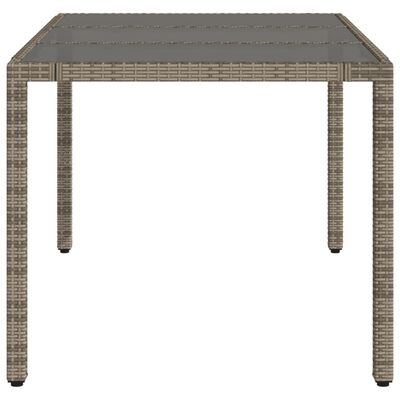 vidaXL Tavolo da Giardino Piano in Vetro Grigio 150x90x75cm Polyrattan