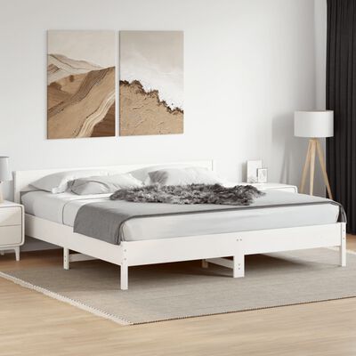 vidaXL Giroletto senza Materasso Bianco 180x200 cm Legno Massello Pino