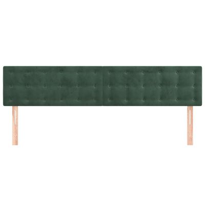 vidaXL Testiere 2 pz Verde Scuro 100x5x78/88 cm in Velluto