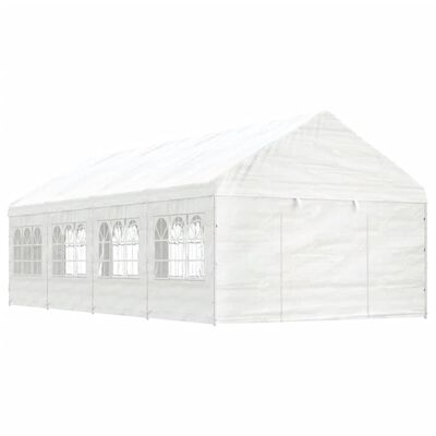 vidaXL Gazebo con Tetto Bianco 8,92x4,08x3,22 m in Polietilene