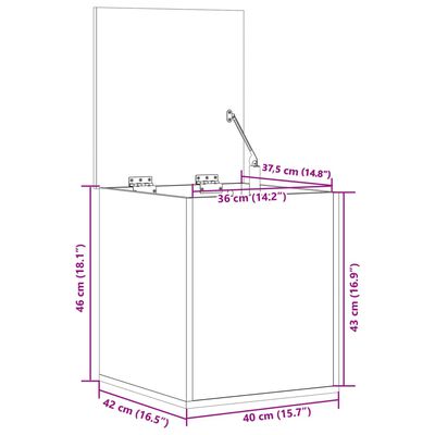 vidaXL Contenitore Rovere Sonoma 40x42x46 cm Legno Multistrato