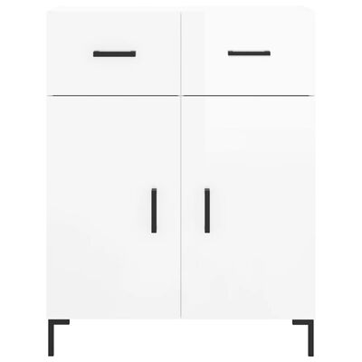 vidaXL Credenza Bianco Lucido 69,5x34x180 cm in Legno Multistrato