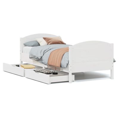 vidaXL Letto senza Materasso Bianco 90x200 cm Legno Massello di Pino