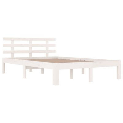 vidaXL Giroletto Bianco in Legno Massello 135x190 cm Double