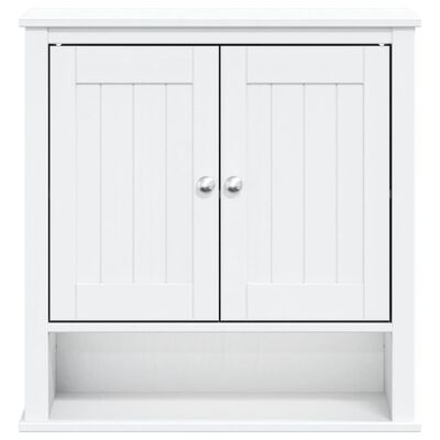 vidaXL Mobile Bagno a Muro BERG Bianco 69,5x27x71,5cm Legno Massello