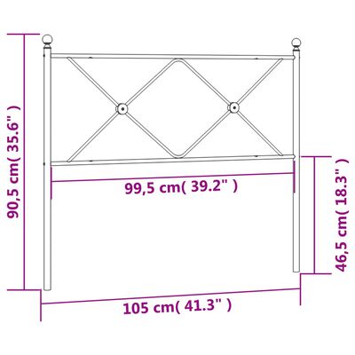 vidaXL Testiera in Metallo Nero 100 cm