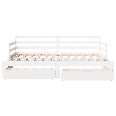 vidaXL Letto Estraibile con Cassetti senza Materasso Bianco 90x200 cm