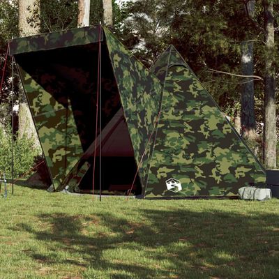 vidaXL Tenda Familiare Tipi per 6 Persone Mimetica Impermeabile