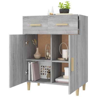 vidaXL Credenza Grigio Sonoma 69,5x34x89 cm in Legno Multistrato