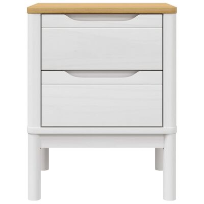 vidaXL Comodino FLORO Bianco 45x39x57 cm in Legno Massello di Pino