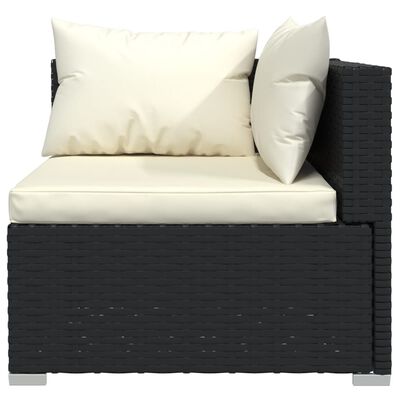 vidaXL Set Divani da Giardino 4 pz con Cuscini in Polyrattan Nero