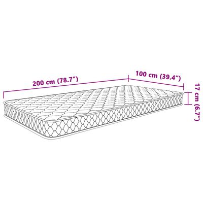 vidaXL Materasso Viscoelastico Bianco 100x200x17 cm