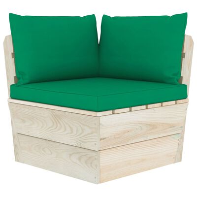 vidaXL Set Divani da Giardino su Pallet 6 pz con Cuscini Legno Abete