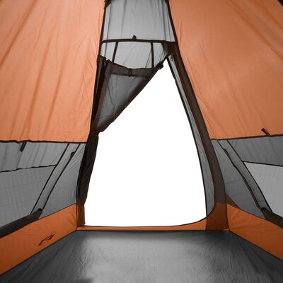 vidaXL Tenda da Campeggio Tipi 7 Persone Arancione Impermeabile