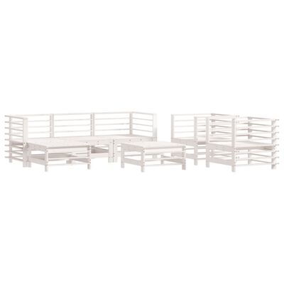 vidaXL Set Salotto da Giardino 7 pz Bianco in Legno Massello di Pino