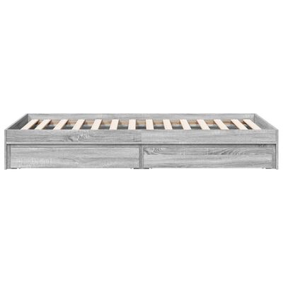 vidaXL Giroletto Cassetti Grigio Sonoma 100x200 cm Legno Multistrato