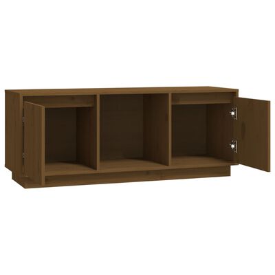 vidaXL Mobile Porta TV Ambra 110,5x35x44 cm in Legno Massello di Pino