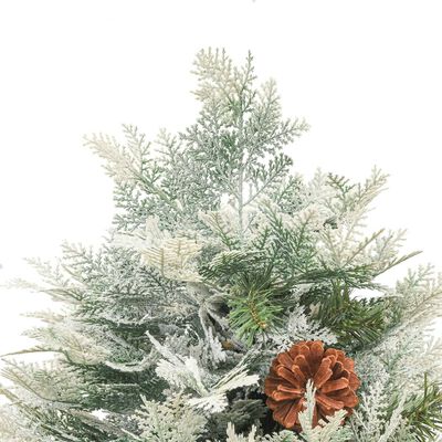 vidaXL Albero di Natale Preilluminato con Pigne Verde 120 cm PVC e PE