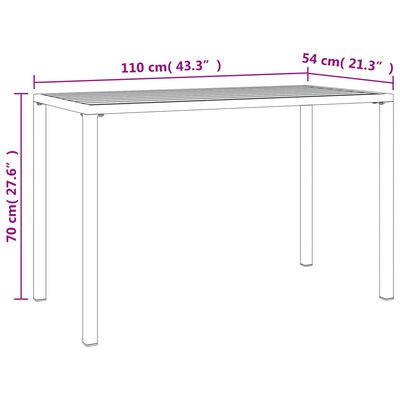 vidaXL Set da Pranzo da Giardino 2 pz in Acciaio Antracite