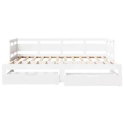 vidaXL Dormeuse Letto Estraibile e Cassetti Bianca 80x200cm Legno Pino