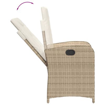 vidaXL Set da Pranzo da Giardino 7 pz con Cuscini Beige in Polyrattan