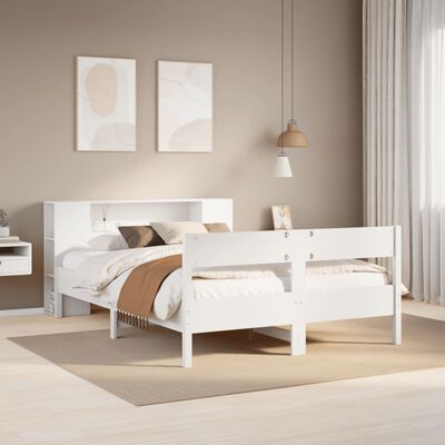 vidaXL Letto Libreria senza Materasso Bianco 120x190 cm Legno di Pino